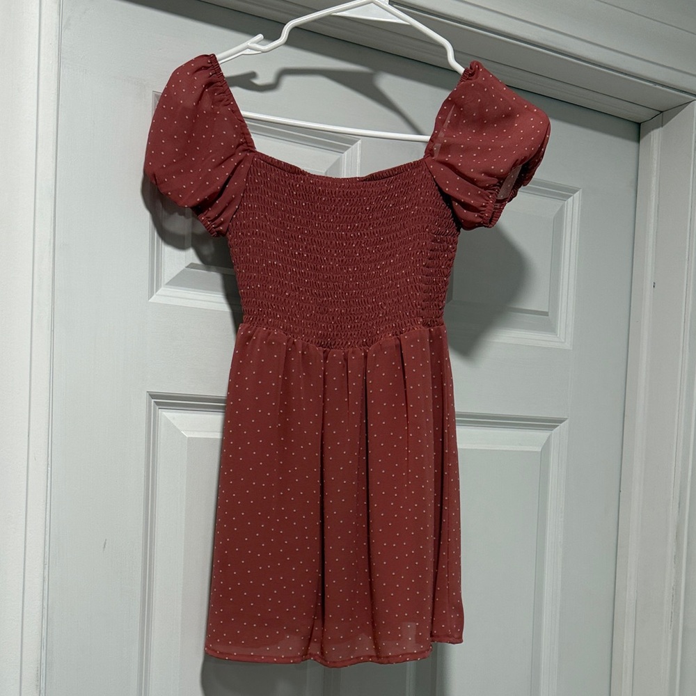 Nordstrom Burgundy Puff Sleeve Kids Dress
